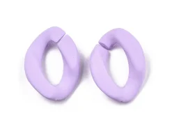 Lot de 50 maillons opaques et mates en acrylique - 23 x 17 mm - Prune