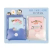 Lot de 2 Mini blocs mémo pochettes Twins - Bleu et blanc