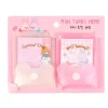 Lot de 2 Mini blocs mémo pochettes Twins - Rose et blanc