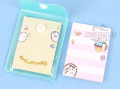 Lot de 2 Mini blocs mémo pochettes Twins - Vert et blanc