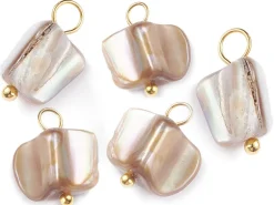 Lot de 5 pendentifs en coquillage nacré - 13 mm