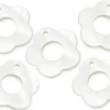 Lot de 5 pendentifs fleurs en coquillage nacre - 25 mm