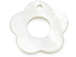 Lot de 5 pendentifs fleurs en coquillage nacre - 25 mm