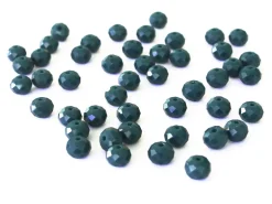 Lot de 50 perles à facettes en verre 8x6 mm - vert sapin