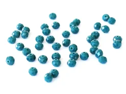 Lot de 50 perles à facettes en verre 8x6 mm - vert sapin