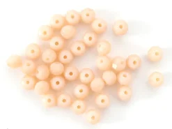 Lot de 50 perles à facettes en verre 4x6 mm - beige