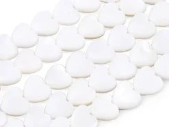 Lot de 10 perles cœur - Coquillage naturel - 6 mm