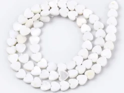 Lot de 10 perles cœur - Coquillage naturel - 6 mm