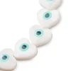 Lot de 5 perles cœur avec œil - Coquillage nacré - 10 mm