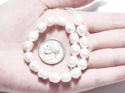 Lot de 20 perles de culture - forme grain de riz - 8 à 10 mm
