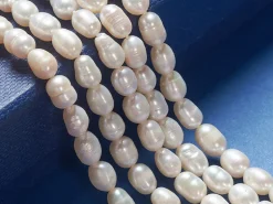 Lot de 20 perles de culture - forme grain de riz - 4 à 6 mm