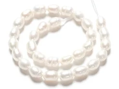 Lot de 20 perles de culture - forme grain de riz - 4 à 6 mm