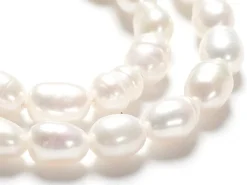 Lot de 20 perles de culture - forme grain de riz - 4 à 6 mm