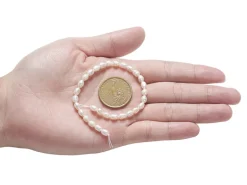 Lot de 20 perles de culture - forme grain de riz - 4 à 6 mm