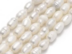 Lot de 20 perles de culture - forme grain de riz - 5 à 7 mm