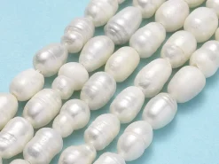Lot de 20 perles de culture - forme grain de riz - 5 à 7 mm