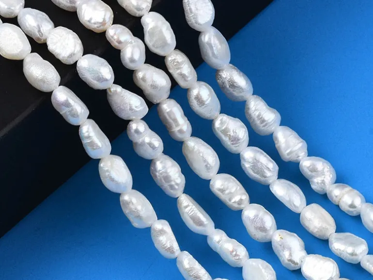 Lot de 20 perles de culture - forme graine - 4 à 8 mm
