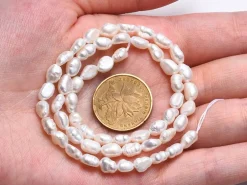 Lot de 20 perles de culture - forme graine - 4 à 8 mm