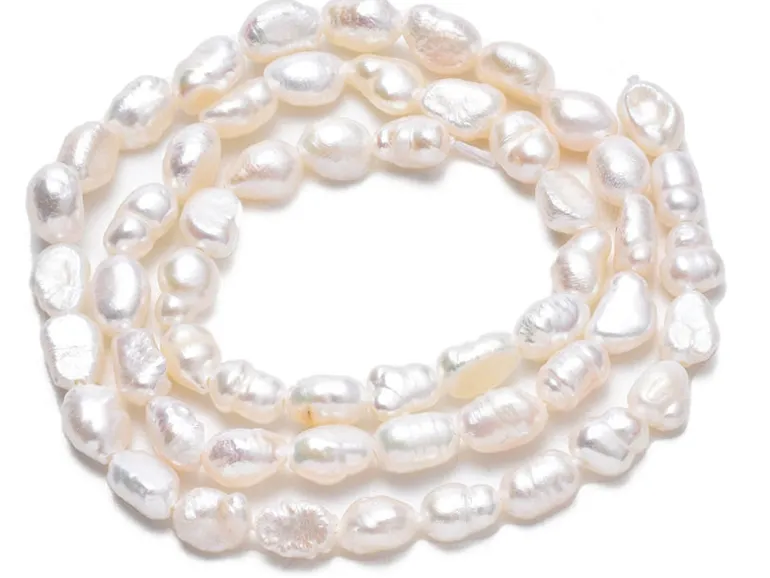 Lot de 20 perles de culture - forme graine - 4 à 8 mm