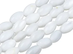 Lot de 20 perles en coquillage naturel - forme grain de riz - 5 x 3 mm