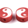 Lot de 20 perles en pâte polymère - Yin yang - Couleur aléatoire