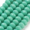 Lot de 20 perles en verre à facettes - Aigue-marine