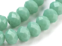 Lot de 20 perles en verre à facettes - Aigue-marine