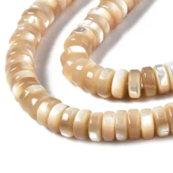 Lot de 20 perles heishi naturelles 6 mm - Coquille de trochid