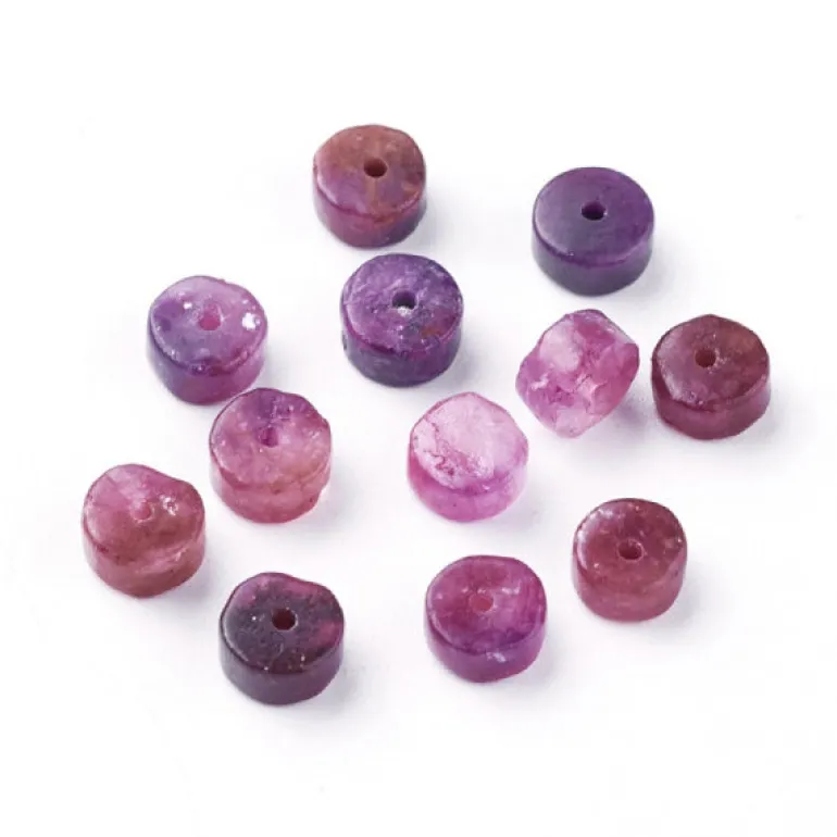 Lot de 20 perles heishi naturelles 6 mm - Kunzite naturelle