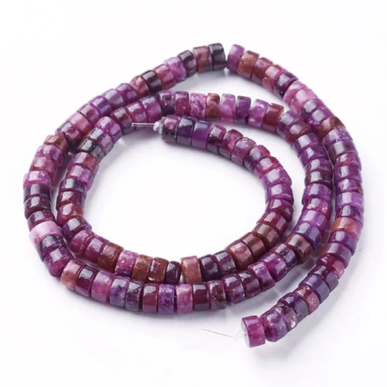 Lot de 20 perles heishi naturelles 6 mm - Kunzite naturelle