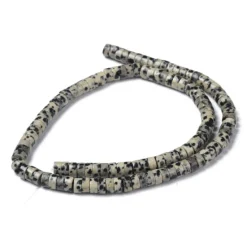 Lot de 20 perles heishi naturelles 6 mm - Jaspe dalmatien