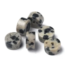 Lot de 20 perles heishi naturelles 6 mm - Jaspe dalmatien