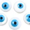 Lot de 5 perles œil bleu émaillé - Coquillage nacré - 8 mm