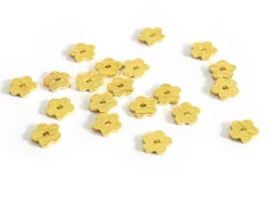 Lot de 20 perles intercalaires fleurs texturées - Doré à l'or fin