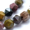 Lot de 10 perles naturelles géométriques à facettes - 6 mm - Jaspe