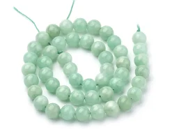 Lot de 15 perles naturelles rondes 6 mm - Jade verte
