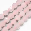 Lot de 10 perles naturelles géométriques à facettes - 6 mm - Quartz rose