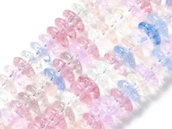 Lot de 20 perles rondelles en verre craquelé - Multicolore