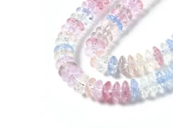 Lot de 20 perles rondelles en verre craquelé - Multicolore