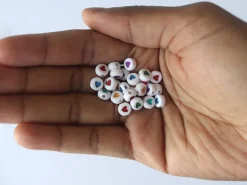 Lot de 20 perles rondes - Coeurs colorés