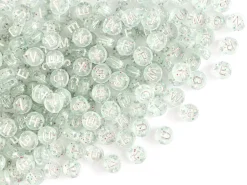 Lot de 200 perles rondes à paillettes - Lettres alphabet argentés