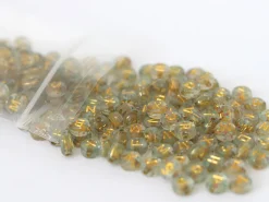 Lot de 200 perles rondes à paillettes - Lettres alphabet dorées