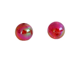Lot de 50 perles rondes en acrylique transparentes - Rouge