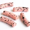 Lot de 5 perles tubes 6 mm - Rose tacheté