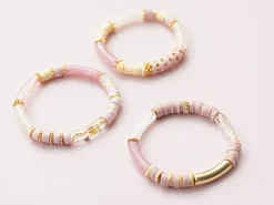 Lot de 5 perles tubes 6 mm - Doré