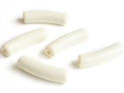 Lot de 5 perles tubes opaques en résine 6 mm - Beige