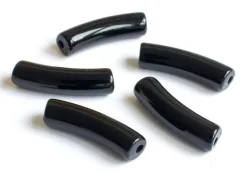 Lot de 5 perles tubes opaques en résine 6 mm - Noir