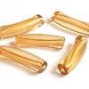 Lot de 5 perles tubes transparentes en résine 6 mm - Jaune ambré