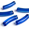 Lot de 5 perles tubes transparentes en résine 6 mm - Bleu