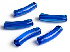 Lot de 5 perles tubes transparentes en résine 6 mm - Bleu